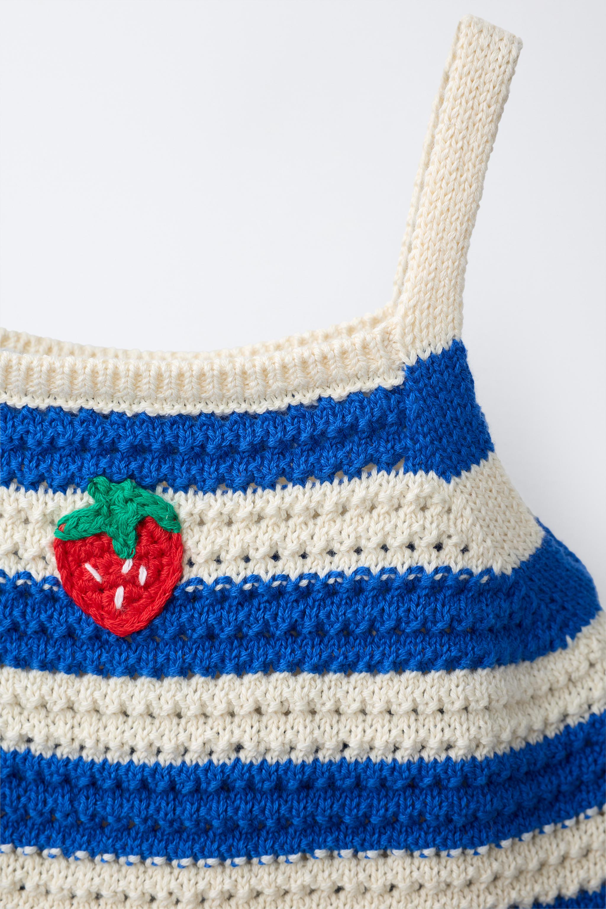 TOP EN MAILLE À RAYURES FRAISE CASA LAWA X ZARA KIDS